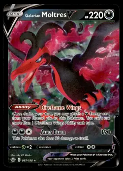 2021 Sword & Shield - Chilling Reign Galarian Moltres V Basic/Rare Holo V #97 - Image 1