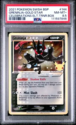 2021 POKEMON SWSH BLACK STAR PROMO #144 GRENINJA-GOLD STAR PSA 8.5 - Image 1