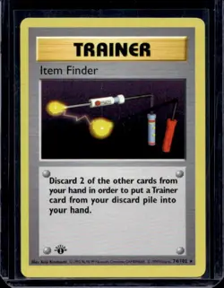 Pokemon Cards: Base Set 1st Edition Rare: Item Finder 74/102 - Image 1