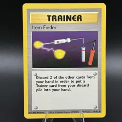 Item Finder 74/102 Rare Non-Holo Base Set Pokemon Trainer Card MP - Image 1