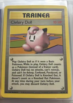 Pokemon TCG Clefairy Doll 70/102 Base Set 1999 WotC Vintage Trainer Card NM - Image 1