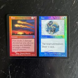 MTG Magic the Gathering card Fire and Ice from Apocalypse Foil - Image 1