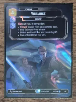Vigilance- Sector Qualifier Prize Wall Card- Star Wars Unlimited - Image 1