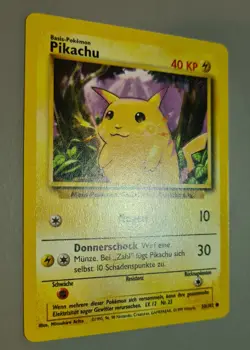 Pikachu # 58/102 KARTE B Common Base Set 1999 Pokemon Deutsch Mint Vintage - Image 2