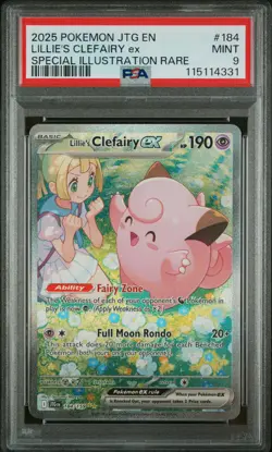 2025 POKEMON JTG EN-JOURNEY TOGETHER #184 LILLIE'S CLEFAIRY EX PSA 9 - Image 1