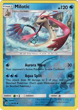 Milotic 29/70 Dragon Majesty Reverse Holo Pokemon Card NM - Image 1