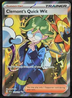 Clemont's Quick Wit Surging Sparks Full Art Ultra Rare Pokemon Card 229/191 (NM) - Image 1