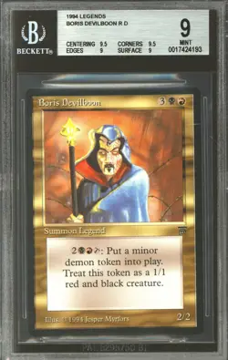 Magic MTG Legends Boris Devilboon BGS 9 (9.5, 9.5, 9, 9) NEAR MINT NM - Image 1