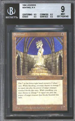 Magic MTG Legends Sentinel BGS 9 (9.5, 8.5, 9.5, 9.5) NEAR MINT NM - Image 1