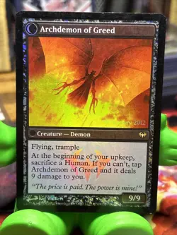 MTG Magic The Gathering Ravenous Demon Foil Promo Black Commander - Image 2