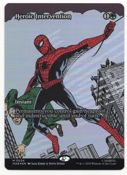 Magic MTG Spider-Man Heroic Intervention 0034 Borderless Mythic Foil Eternal - Image 1