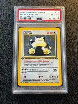 1999 Pokemon Jungle Snorlax 11/102 HOLO 1ST EDITION PSA 6 EX/MT nice early card - Image 1