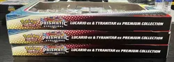 Pokemon Prismatic Evolution Lucario Ex Tyranitar Ex Premium Collection Lot Of 3 - Image 3