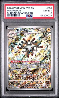 2024 POKEMON SVP EN-SV BLACK STAR PROMO #159 MAGNETON PSA 8 - Image 1