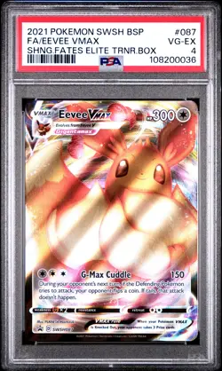 2021 POKEMON SWSH BLACK STAR PROMO #087 FULL ART/EEVEE VMAX PSA 4 - Image 1