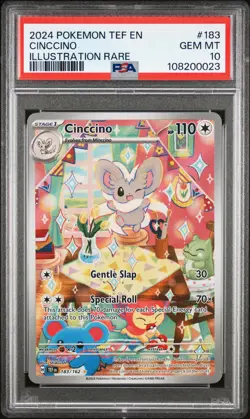 2024 POKEMON TEF EN-TEMPORAL FORCES ILLUSTRATION RARE #183 CINCCINO PSA 10 - Image 1