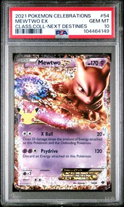 2021 POKEMON CELEBRATIONS CLASSIC COLL #54 MEWTWO EX PSA 10 - Image 1