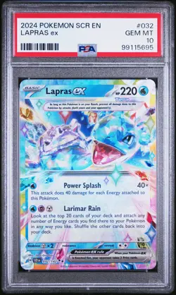2024 POKEMON SCR EN-STELLAR CROWN #032 LAPRAS EX PSA 10 - Image 1