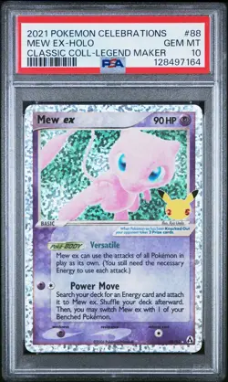 2021 POKEMON CELEBRATIONS CLASSIC COLL #88 MEW EX-HOLO PSA 10 - Image 1