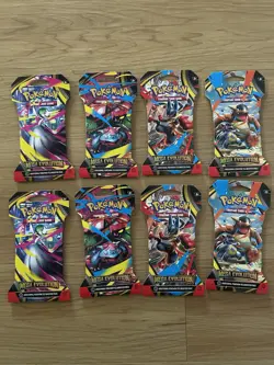 8 Sleeved Mega Evolution Booster Packs. Factory Sealed. Pokemon TCG Cards New - Image 1