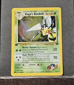 Pokemon Card Kogas Beedrill 1st Edition Gym Challenge Holo Rare LP/MP Condition - Image 1