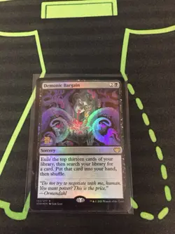 MTG Magic The Gathering Demonic Bargain Foil Prerelease Promo Black Tutor - Image 1