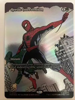 Heroic Intervention (Borderless) MAR 0034 FOIL Marvel Spider Man MTG NM/M - Image 1