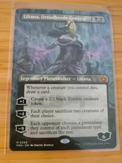 MTG Liliana, Dreadhorde General (Borderless) 0359 Foundations M/NM Free UK P&P - Image 1