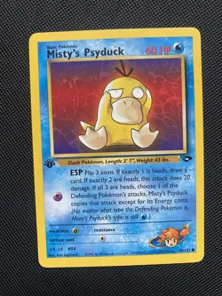 Pokemon 1st Edition Misty's Psyduck 90/132 Gym Challenge NM - Image 1