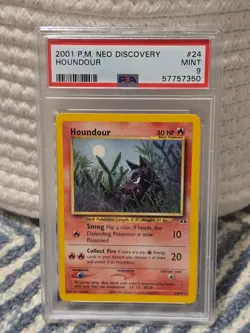 🔥 2001 Pokemon NEO DISCOVERY 1st edition HOUNDOUR #24/75 PSA 9 MINT! WOW!! - Image 1