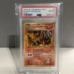 1999 Pokemon Japanese Gym 2 #6 Blaine's Charizard Holo PSA 8 NM-MT Gym Challenge - Image 1