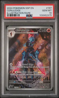 2024 POKEMON SSP EN-SURGING SPARKS ILLUSTRATION RARE #197 CERULEDGE PSA 10 - Image 1