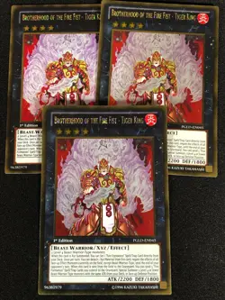 Yugioh Brotherhood of the First Fist Tiger king PGLD-EN045 1ST GOLD X3 (LP) - Image 1