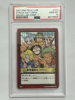 2001 One Piece Card Luffy H10 "Foil" Carddass Hyper Battle GLC1 PSA 10 - Image 1