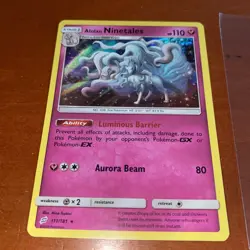 Alolan Ninetales 111/181 LP Holo Team Up SM Pokemon Card pretty winter snow fox - Image 1