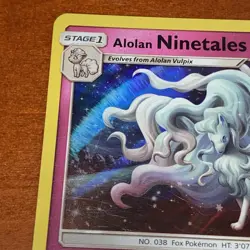 Alolan Ninetales 111/181 LP Holo Team Up SM Pokemon Card pretty winter snow fox - Image 5