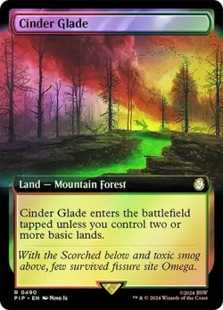 Cinder Glade FOIL EXTENDED - 0490 - Rare - Fallout PIP MTG - Image 1