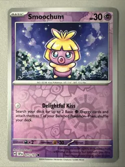 Pokemon TCG * SV Surging Sparks * 075/191 Smoochum Common * REVERSE HOLO * NM - Image 1