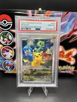 PSA 10 Pikachu Black Star Promo #27 2023 Pokemon Paldea Evolved - Image 1