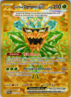 Teal Mask Ogerpon ex 221/167 SV06: Twilight Masquerade Hyper Rare - NM - Image 1