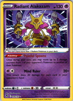 Radiant Alakazam 059/195 SWSH12: Silver Tempest Radiant Rare - NM - Image 1