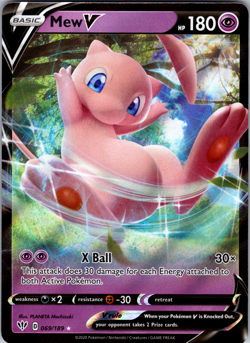 Mew V 069/189 SWSH03: Darkness Ablaze Ultra Rare - NM - Image 1