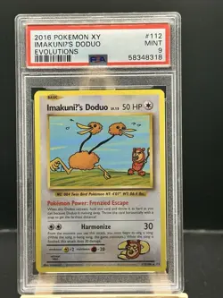 ImakuniU’s Doduo 112/108 Rare 2016 Pokemon XY Evolutions PSA 9 Mint - Image 1