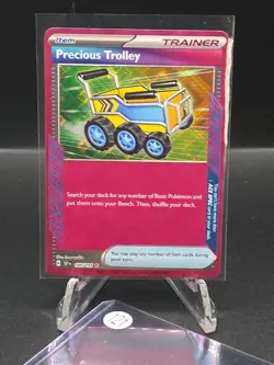 Precious Trolley SV08: Surging Sparks #185 (2024) ACE SPEC Rare Holo NM Pokemon - Image 1