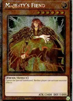 1x Majesty's Fiend (Platinum Secret Rar NM Eng YuGiOh - Quarter Century Stampede - Image 1