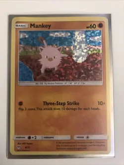 Pokemon Card Mankey 8/12 McDonalds 2019 Promo Holo Rare - Image 1