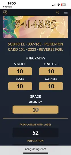 ACE 10 Sequential Set Bulbasaur Charmander Squirtle Master Ball Pokemon Card 151 - Image 5