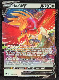 Ho-Oh V 2022 Silver Tempest Full Art Ultra Rare Pokemon Card 140/195 (NM) - Image 1