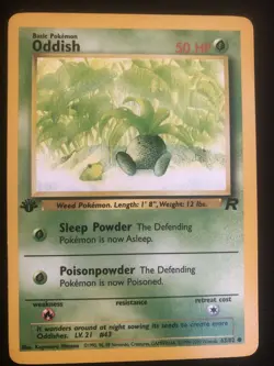 2000 Pokemon Team Rocket Set Oddish 1ST EDITION Common 63/82 - NM - Image 1