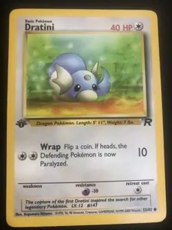 Pokemon TCG Dratini Team Rocket 53/82 Regular 1st Edition Common - Image 1